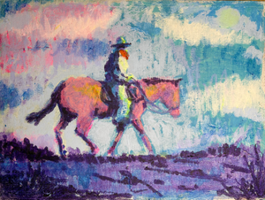 Rider and the Sky Cowboy Painting by Joseph Christy