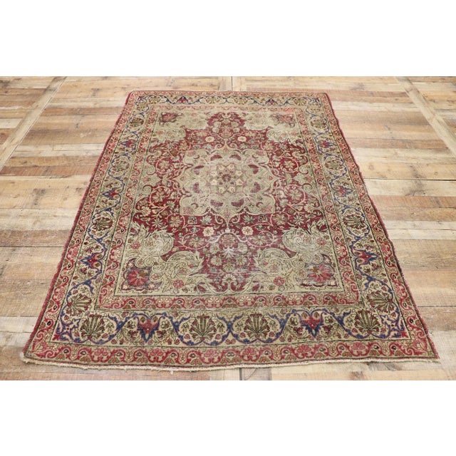 Textile Antique Persian Kerman Rug - 04'05 x 06'08 For Sale - Image 7 of 10
