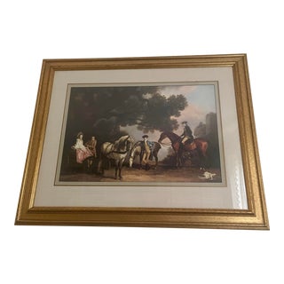 Late 20th Century Ethan Allen Print of George Stubbs’ “The Milbanke and Melbourne Families”, Framed For Sale
