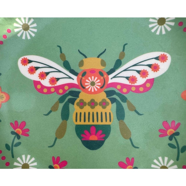 1980s Set of 4 Vintage Butterfly Bug Plates - Picnic - Beedle, Moth Colorful Picknick Plated For Sale In Miami - Image 6 of 6
