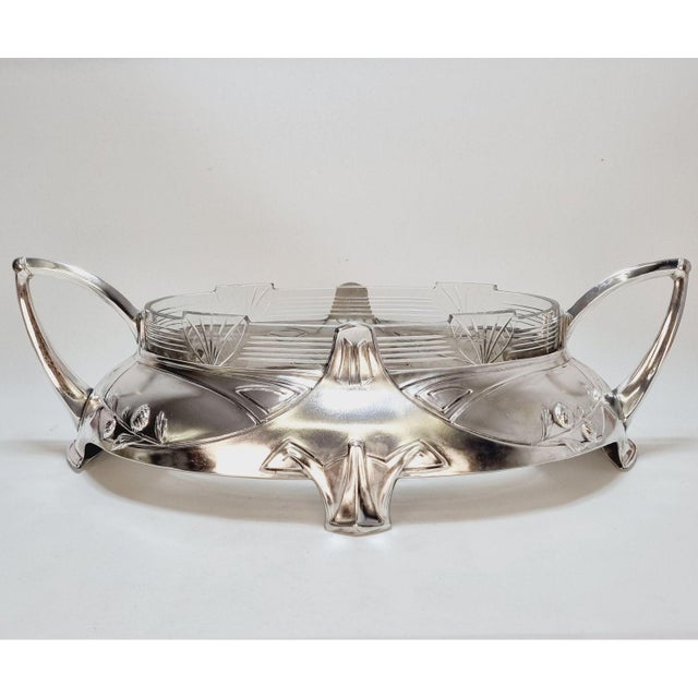 Antique Art Nouveau Silver-Plated Centerpiece by Dupper and Bernhold, 1920s For Sale - Image 4 of 15