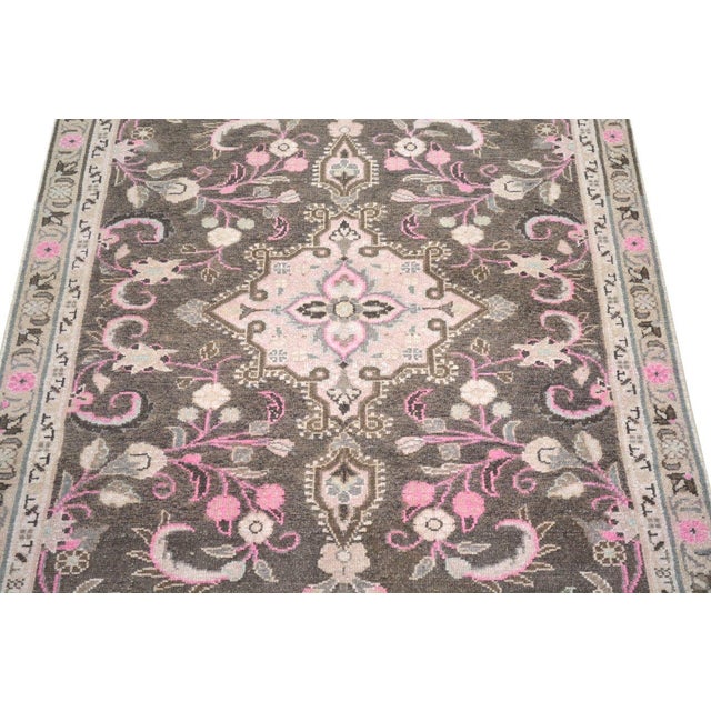 Turkish Vintage Turkish Hand Knotted Wool Rug, 3'x9'4'' For Sale - Image 3 of 4