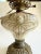 Beige Early 20th Century Hand Painted Floral Gone With The Wind Oil Lamp Converted, w/ Nightlight For Sale - Image 8 of 18
