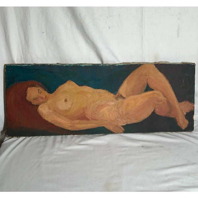 Post Impressionist Post Impressionist Painting Reclining Nude by Adolf Hoelzel (1854-1934) For Sale - Image 3 of 11