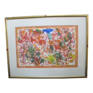 David McCosh Abstract Watercolor Painting on Paper Red Canyon Pacific Nw 1965