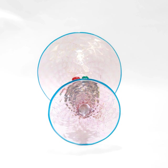 Vintage Venetian / Murano Art Glass Compote With Fruit Attributed to Salviati For Sale - Image 9 of 14