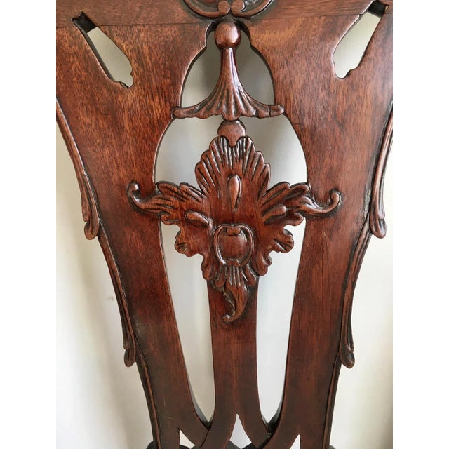 Antique Carved Mahogany Desk Chair For Sale - Image 6 of 10