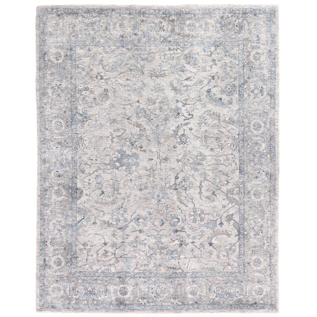 Exquisite Rugs Biron Handmade Wool & Viscose Beige & Blue - 9'x12' For Sale - Image 9 of 9