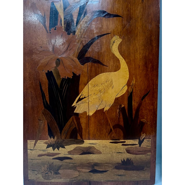 Art Nouveau Marquetry Panels in the style of Ecole de Nancy, 20th Century, Set of 2 For Sale - Image 13 of 15