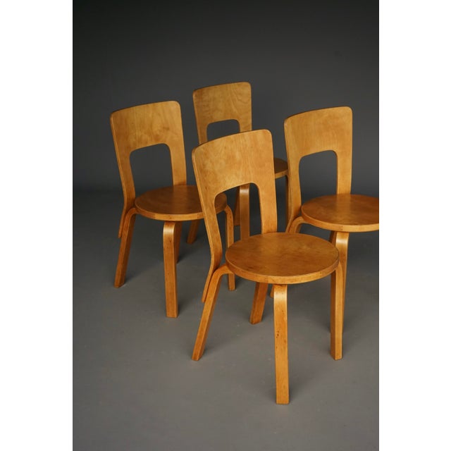 Model 66 Chairs by Alvar Aalto for Artek, 1940s, Set of 4 For Sale - Image 12 of 18