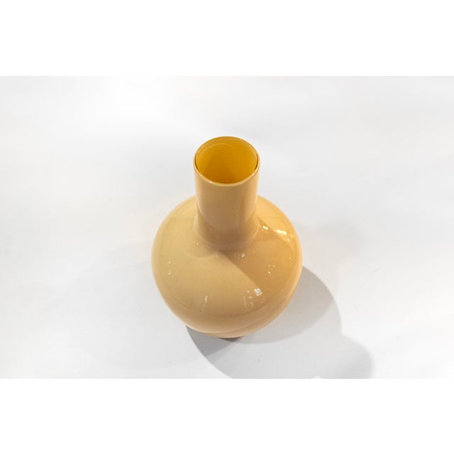 Murano glass vase. Color: Straw Yellow Designer: Tobia Scarpa Manufacturer: Venini Year: 1982 This piece has an...