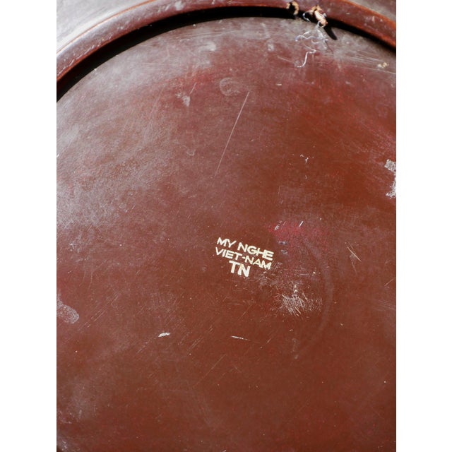 Vietnam Plate in Lacquered Wood, 1960s For Sale - Image 4 of 6