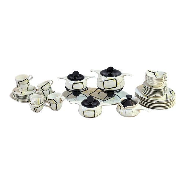 1960s Mid-Century Modern Redwing Handmade Ceramic China - “Smart Set” 52pc. Set 8pc. Place Setting W/Extras For Sale