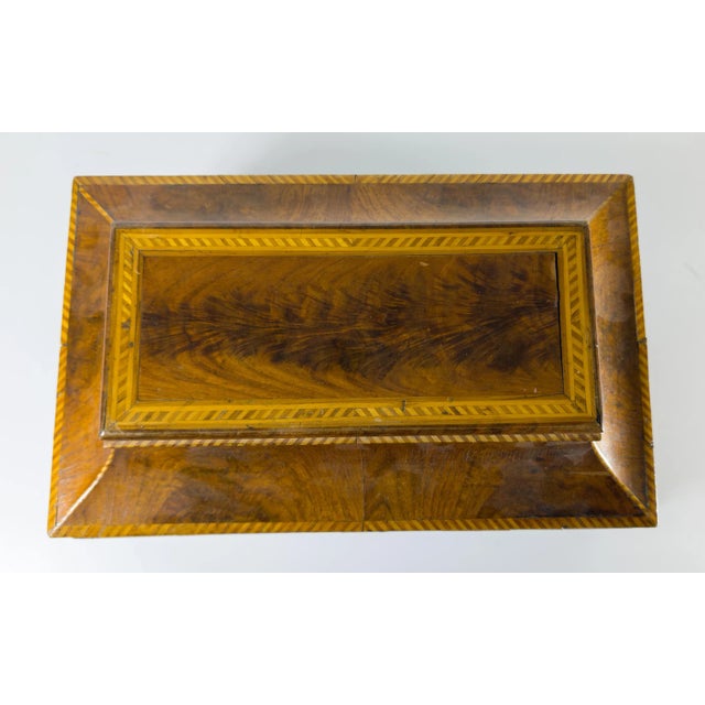 Wood 19th Century English or Italian Burl Walnut Document Box Casket For Sale - Image 7 of 12