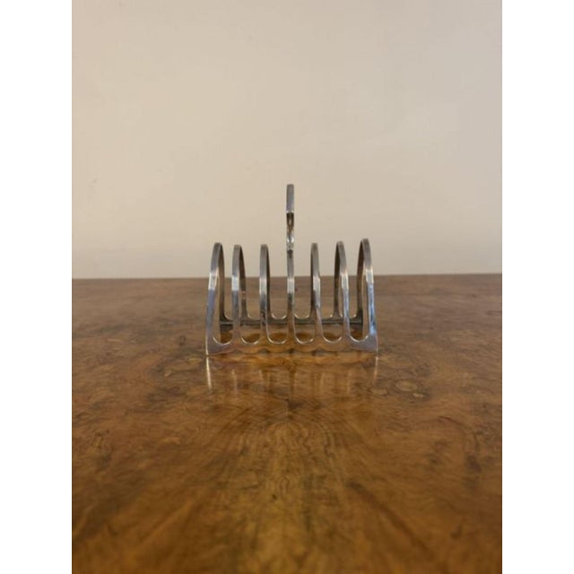 Antique Edwardian Silver-Plated Toast Rack, 1900 For Sale - Image 4 of 5