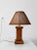 Brown Vintage Wooden Lamp With Wicker Shade For Sale - Image 8 of 9
