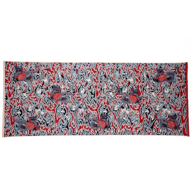 Brick Red Splendid Vintage Cloud Design Batik from Java Indonesia For Sale - Image 8 of 8