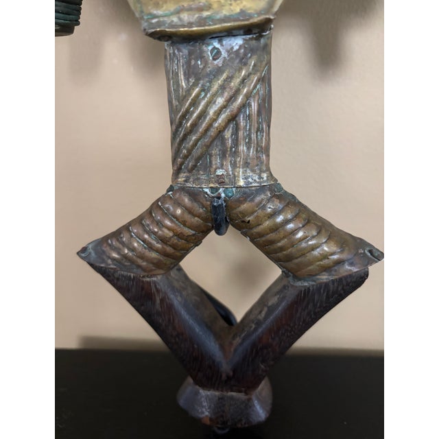 Copper Kota Religuary Figure 20th Century From Gabon For Sale - Image 8 of 12