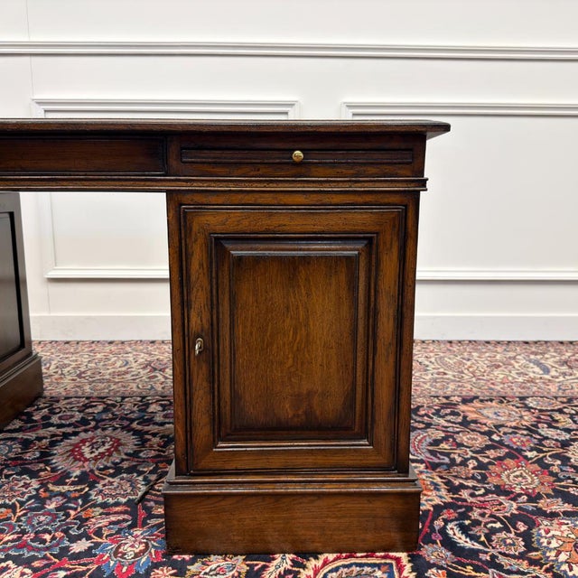 Classic English Chesterfield Desk in Brown Leather from RAC For Sale - Image 11 of 18