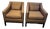 Pair of Custom Armchairs in Jim Thompson Silk Upholstery For Sale
