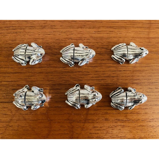 Silver-Plated Frog Knife Rests, 1950s, Set of 6 For Sale - Image 12 of 18