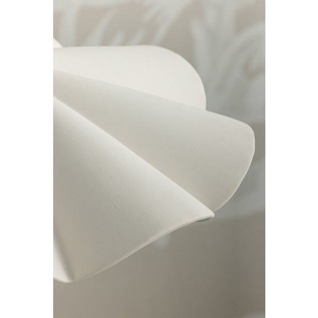 Mitzi Mitzi Maisie 16 in. 1 Light Pendant in Aged Brass and Ceramic Rough Texture White Finish For Sale - Image 4 of 15