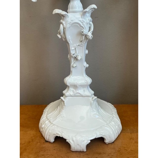 Rococo Vintage KPM Berlin Blanc De Chine White Porcelain Candelabras - Pair For Sale - Image 3 of 12