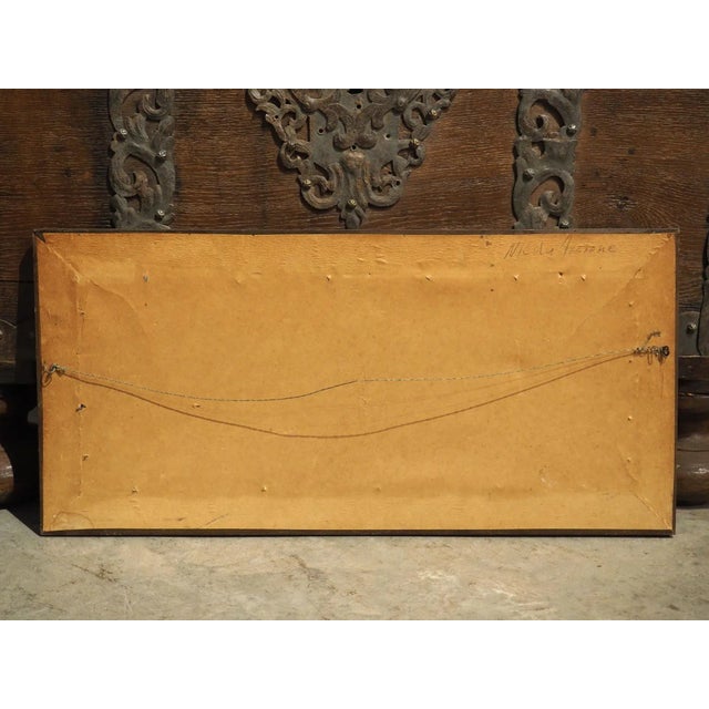 The Italian Seaside at Night, Oil on Canvas Painting, Nicola Ascione (1870-1957) For Sale - Image 11 of 11