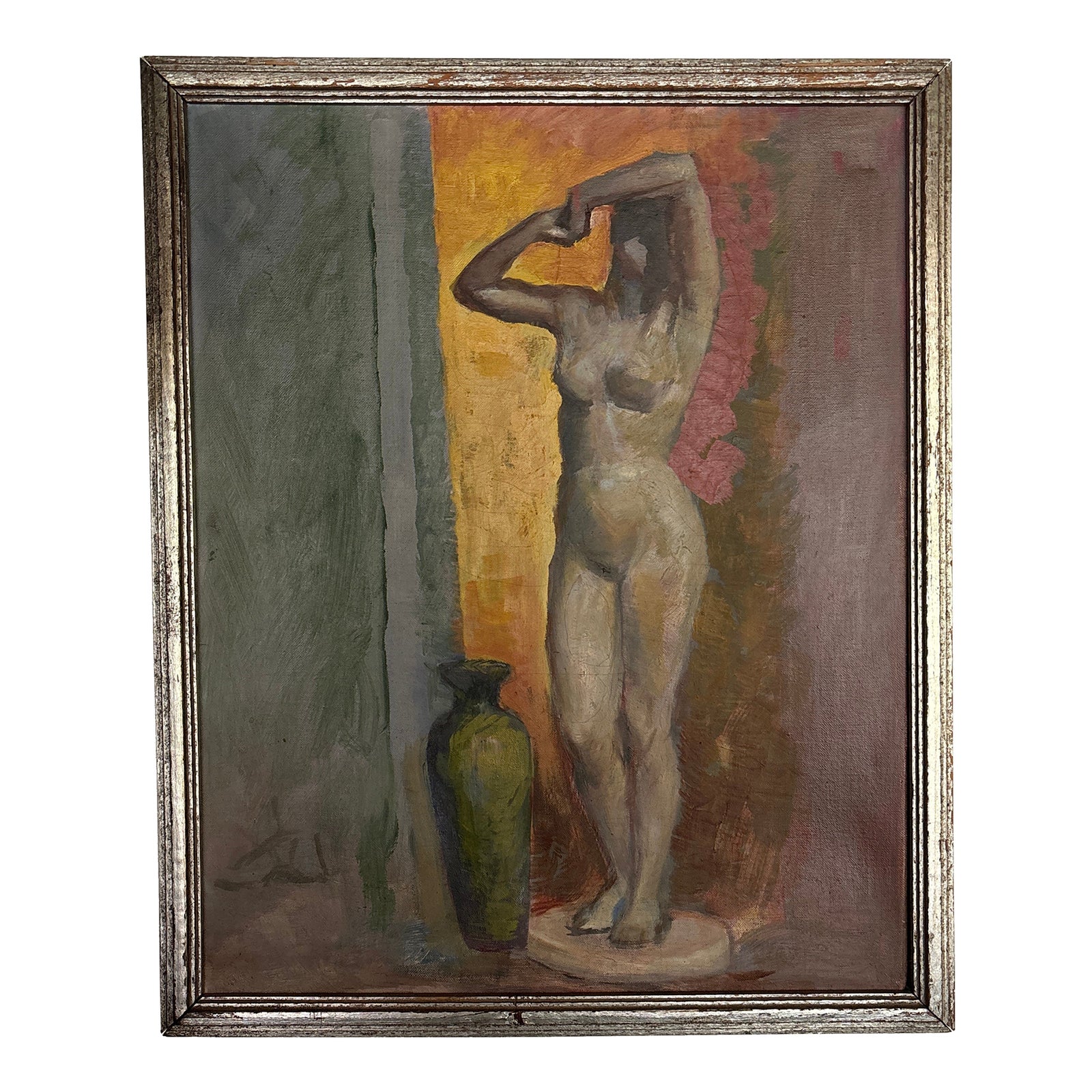 Art Deco Still Life Nude Figure Painting | Chairish