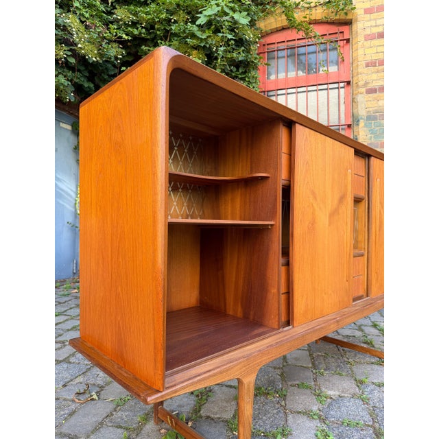 Teak Highboard with Display Case & Minibar, Denmark For Sale - Image 5 of 11