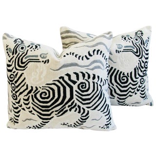 Clarence House Tibet Dragon Fabric Pillows - Pair For Sale