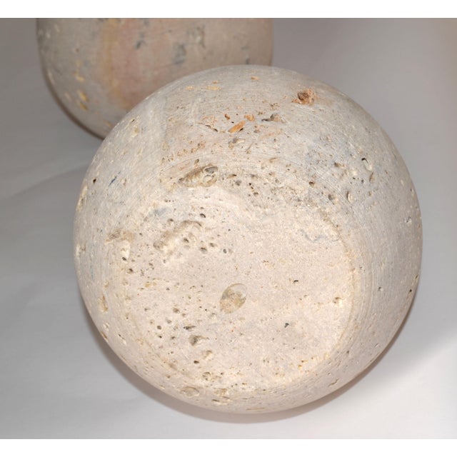 2 Fratelli Manelli Style Venetia Travertine Stone Brass Pears Sculpture Raymor For Sale - Image 11 of 12