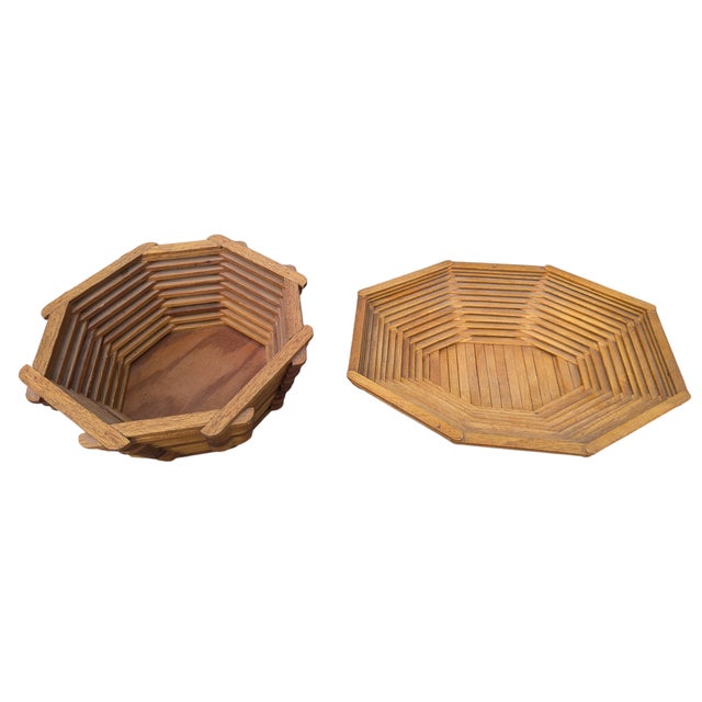 Vintage Popsicle Stick Folk Art Decorative Bowl For Sale - Image 12 of 15