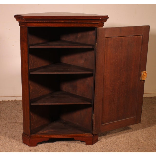 18th Century Georgian Oak Corner Cabinet For Sale - Image 6 of 11