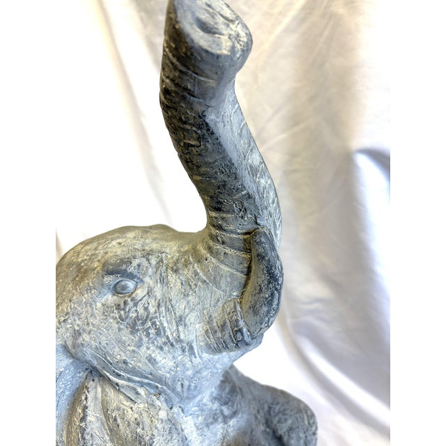 Vintage Cast Elephant Statue For Sale - Image 9 of 12