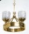 Pressed Glass and Brass German Chandelier For Sale - Image 4 of 10