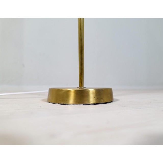Mid-Century Asea Brass Floor Lamp with Round Cotton Shade, Sweden, 1960s For Sale - Image 11 of 16
