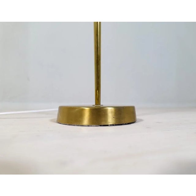 Mid-Century Brass Floor Lamp with Round Cotton Shade from Asea, Sweden, 1960s For Sale - Image 11 of 16