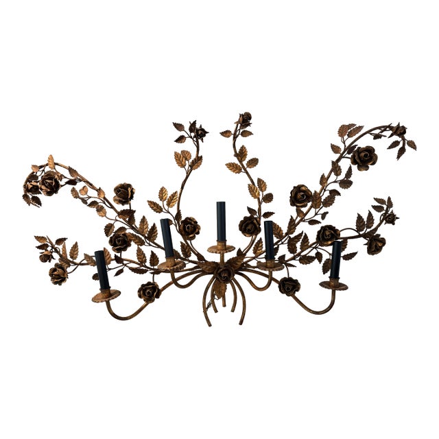 Vintage Italian Gilt Tole Sconce For Sale