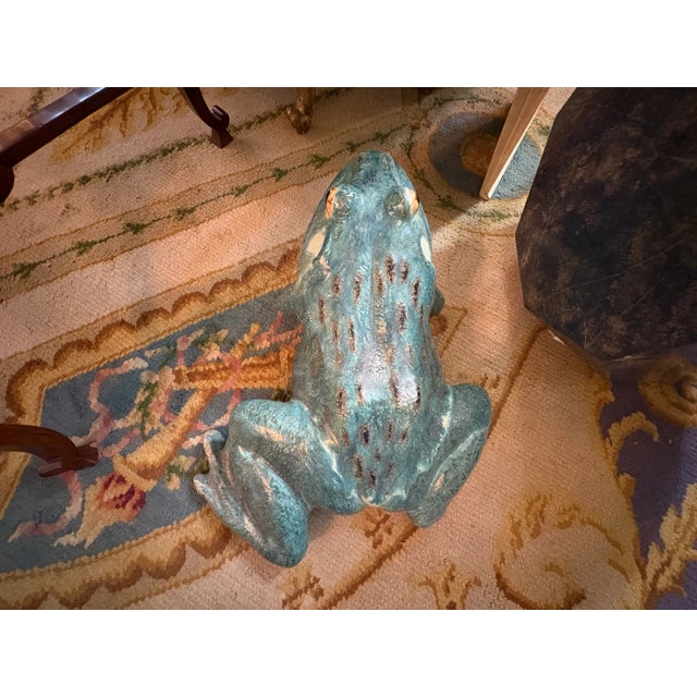 Monumental French Glazed Terracotta Frog Sculpture For Sale - Image 9 of 10
