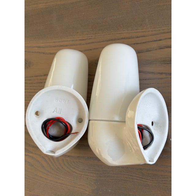 Mid-Century Modern Model 6067 Sconces in Ceramic by Wilhelm Wagenfeld for Lindner, 1958, Set of 2 For Sale - Image 3 of 12