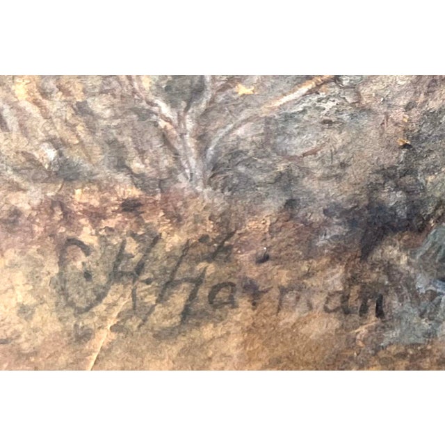 Impressionist Boys in a Boat "The Admiral and 1st Mate" Going Down the River by Charles Harmon by Charles Harmon For Sale - Image 3 of 3