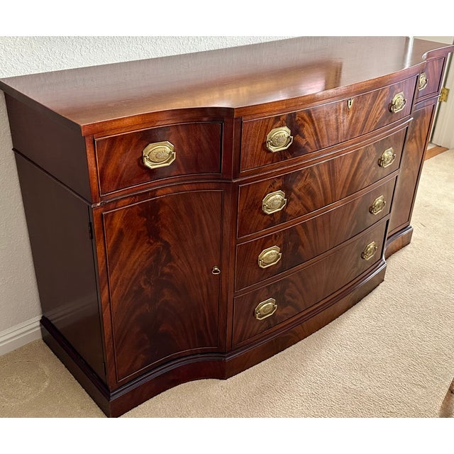 Brown Vintage Thomasville Chair Company Mahogany Duncan Phyfe-Style Dining Room Buffet For Sale - Image 8 of 8