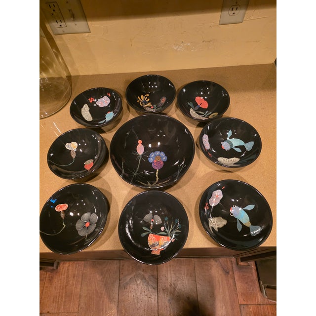 Austin Texas Art Pottery Serving Set by Sunyong Chang of Ginko Studios - Set of 9 For Sale - Image 10 of 11