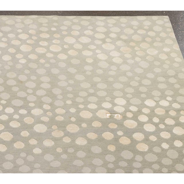 "Bubbling Sagebrush" Pattern Tibetan Wool and Silk Blend Carpet, with labels to underside. 13' 10.75" L x 10' W....