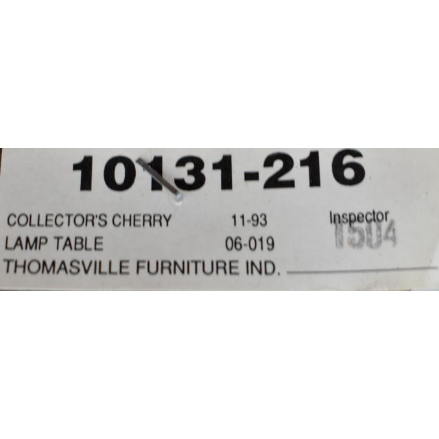 Thomasville Cherry Wood Table Vintage Queen Anne Oval Side End Pull Out Shelf For Sale - Image 11 of 12