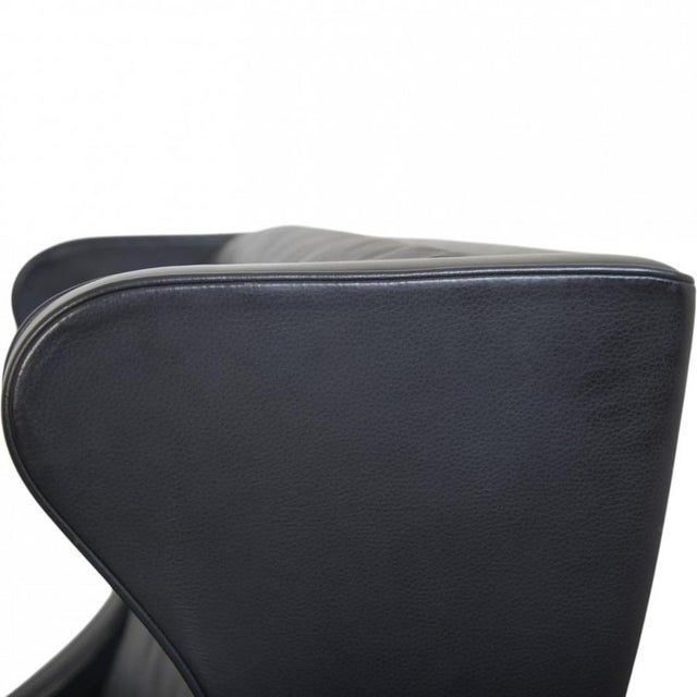 2204 Wing Chair in Black Leather by Børge Mogensen, 2020 For Sale - Image 12 of 16