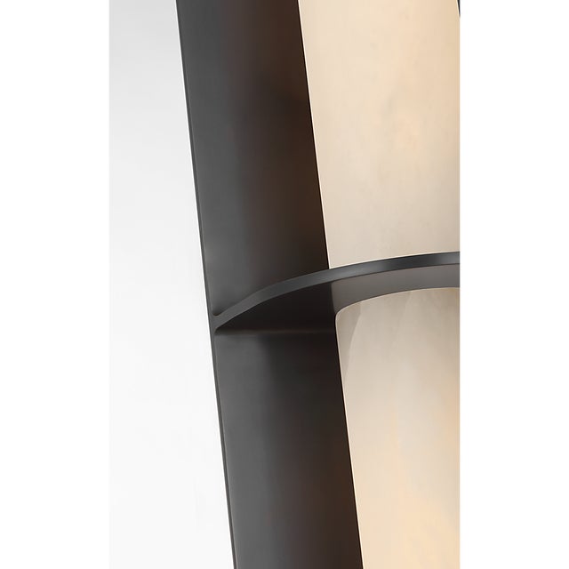 Black Kelly Wearstler for Visual Comfort Signature Fosse 28" Linear Tube Sconce in Bronze with Alabaster For Sale - Image 8 of 11