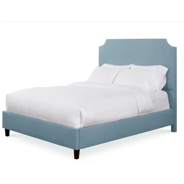 Modern Reagan Twin Bedframe, Blue Velvet For Sale - Image 3 of 4