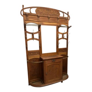 Antique Arts & Crafts Oak Hall Stand For Sale